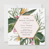 Tropische Floral Bridal Shower Invitation Kaart (Voorkant)