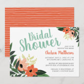 Tropische Floral Bridal Shower Invitation Kaart (Voorkant / Achterkant)