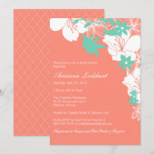 Tropische Floral Bridal Shower Invitation Kaart (Voorkant / Achterkant)