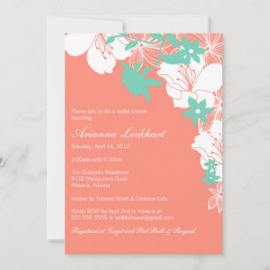 Tropische Floral Bridal Shower Invitation Kaart