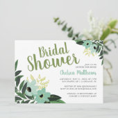 Tropische Floral Bridal Shower Invitation Kaart (Staand voorkant)