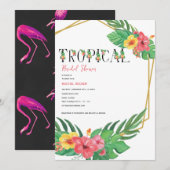 Tropische Floral Bridal Shower Invitation Kaart (Voorkant / Achterkant)