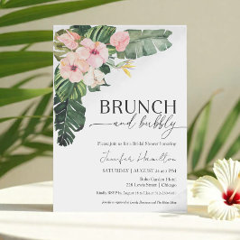 Tropische Floral Brunch en Bubble Vrijgezellenfees Kaart