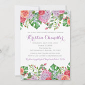 Tropische Floral Brunch Girl Baby shower Invitatio Kaart (Voorkant)