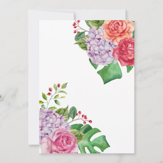 Tropische Floral Brunch Girl Baby shower Invitatio Kaart (Achterkant)