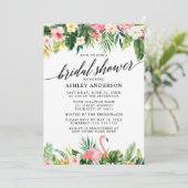 Tropische Floral Calligraphy Vrijgezellenfeest Gre Kaart (Staand voorkant)