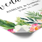 Tropische Floral Calligraphy Wedding Welcome Poster (Hoek)
