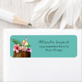 Tropische Floral & Coconut B Groene V2 het Adres v Etiket (Insitu)