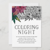 Tropische Floral Colour Night Invitation Kaart (Voorkant)