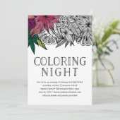 Tropische Floral Colour Night Invitation Kaart (Staand voorkant)