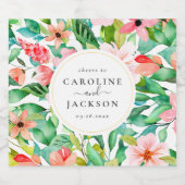 Tropische Floral Custom Wedding Bier Etiket (Enkel label)