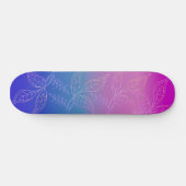 Tropische Floral Dark Ombre Raspberry Blauwgroen B Persoonlijk Skateboard (Horizontaal)