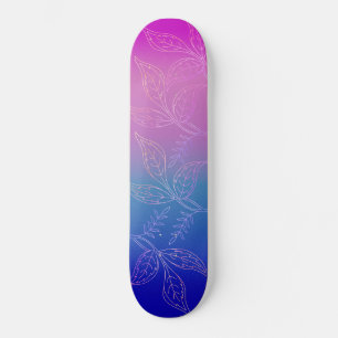 Tropische Floral Dark Ombre Raspberry Blauwgroen B Persoonlijk Skateboard