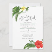 Tropische Floral Destination Wedding ID475 Kaart (Voorkant)