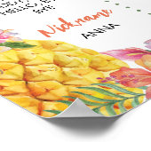 Tropische Floral eerste verjaardag Milestone Sign Poster (Hoek)