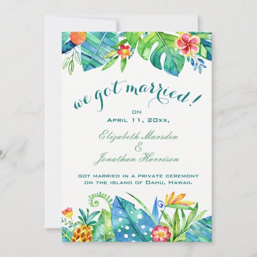 Tropische Floral Elegant We hebben een gehuwde opn Kaart (Voorkant)