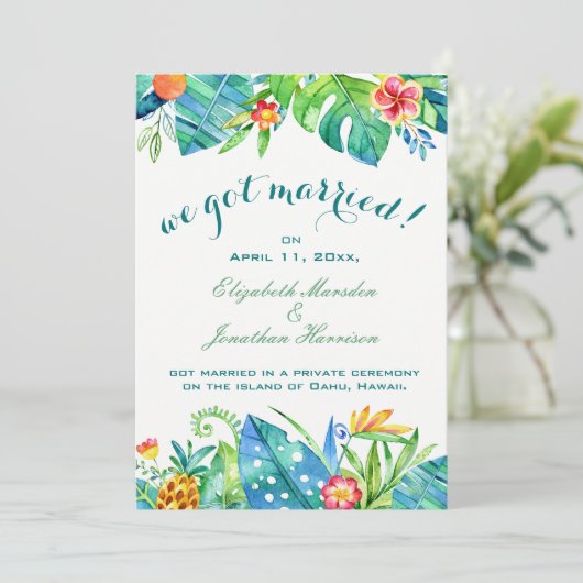 Tropische Floral Elegant We hebben een gehuwde opn Kaart (Staand voorkant)