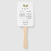 Tropische Floral en Greenery Garden Wedding Progra Handwaaier (Achterkant)
