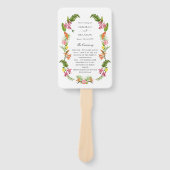Tropische Floral en Greenery Garden Wedding Progra Handwaaier (Voorkant)