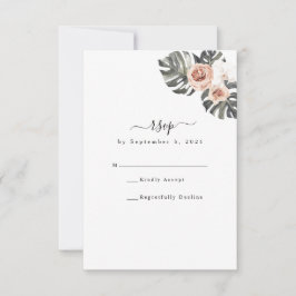 Tropische Floral en Palm Bohemian Wedding RSVP Kaa
