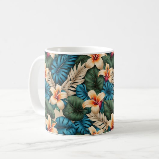 Tropische Floral Fantasy Koffiemok (Voorkant links)