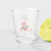 Tropische Floral Flamingo Bachelorette Party  Shot Glas (Achterkant)