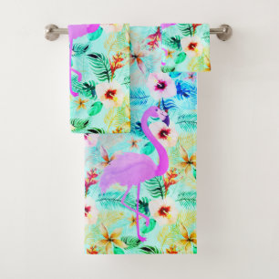 Tropische Floral Flamingo Bad Handdoek