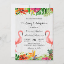 Tropische Floral Flamingo Couple Weddenschap