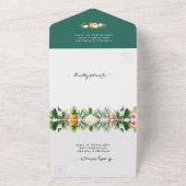 Tropische Floral Flamingo Geometric Summer Weddens All In One Uitnodiging (Buitenkant)