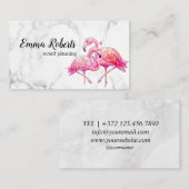 Tropische Floral Flamingo Geometric Visitekaartje (Voorkant / Achterkant)