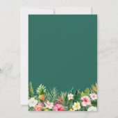 Tropische Floral Flamingo Summer Luau Wedding Kaart (Achterkant)
