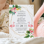 Tropische Floral Flamingo Summer Luau Wedding Kaart