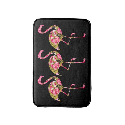 Tropische Floral Flamingos Badmat (Voorkant Verticaal)