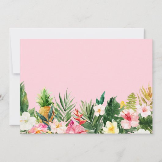 Tropische Floral Flamingos Summer Save the Date (Achterkant)