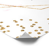 Tropische Floral Flamingos Weddenschap Welkomsttek Poster (Hoek)