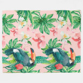 Tropische Floral Fleece Deken (Voorkant (Horizontaal))