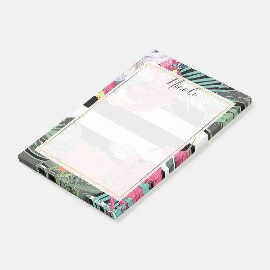 Tropische Floral Flowers laten bioscoop botanisch  Post-it® Notes (Schuin)