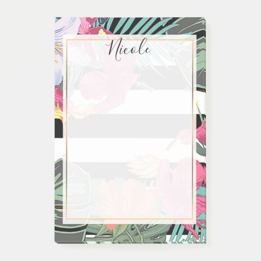 Tropische Floral Flowers laten bioscoop botanisch Post-it® Notes (Voorkant)