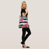 Tropische Floral Flowers laten de afbeelding in de Tote Bag (Op model)