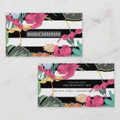 Tropische Floral Flowers laten de afbeelding in de Visitekaartje (Voorkant / Achterkant)