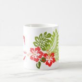 Tropische Floral Flowers Monogram Mok (Center)