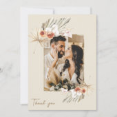 Tropische Floral Foto Weddenschap Hartelijk dank Bedankkaart (Voorkant)