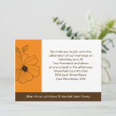 Tropische Floral Gold en bruine bruiloft Kaart (Staand voorkant)