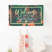 Tropische Floral & Gold Foil Lijst Weddenschap Wel Spandoek (Insitu)