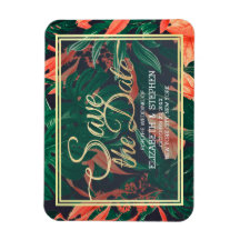 Tropische Floral & Gold Lijst Wedding Save the Dat