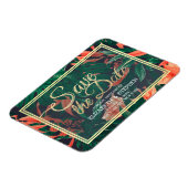 Tropische Floral & Gold Lijst Wedding Save the Dat Magneet (Linkerzijde)