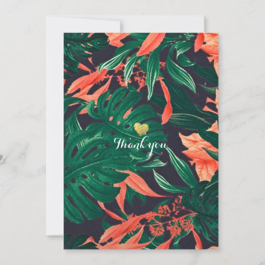 Tropische Floral & Gold Lijst Wedding Save the Dat Save The Date (Achterkant)