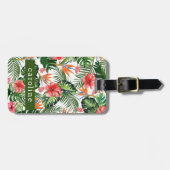 Tropische Floral Greenery - Aangepast Genoemd Gepe Bagagelabel (Voorkant horizontaal)
