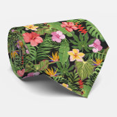 Tropische Floral Greenery Aloha Hawaii Hawaiian Stropdas (Opgerold)