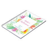 Tropische Floral-grens waterverf Personaliseren Notitieboek (Linkerzijde)